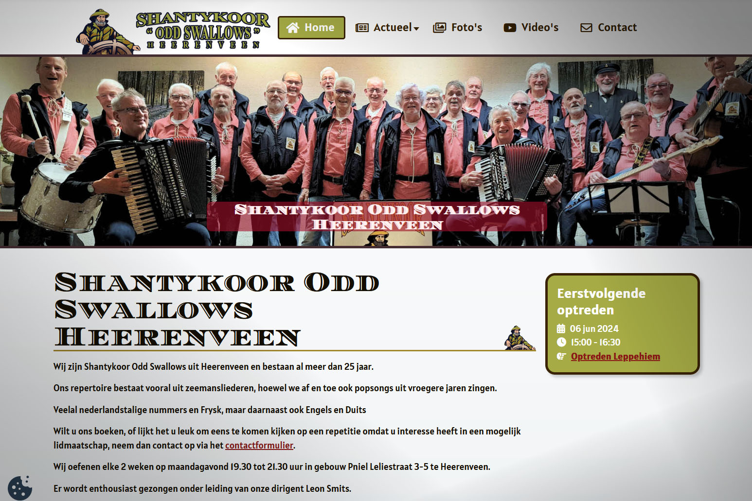 Nieuwe website Shantykoor Odd Swallows Heerenveen