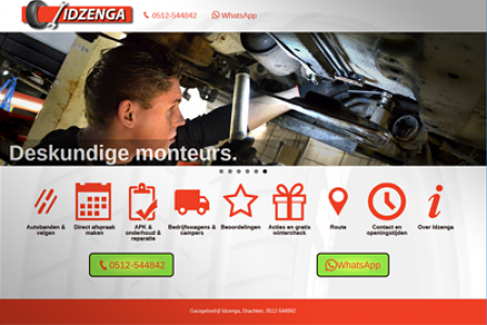 Website garage Idzenga mobiel