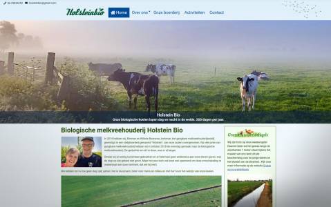 Nieuwe website: Biologische melkveehouderij Holstein Bio 
