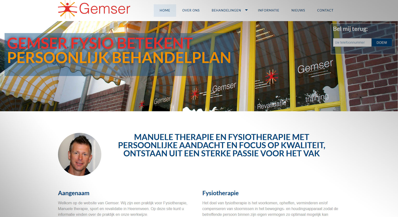 Gemser fysio website door Noordoost.nl Heerenveen