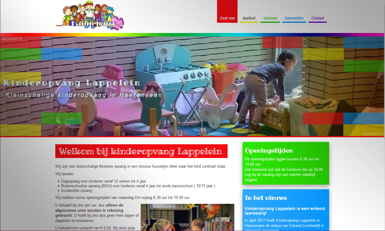 Website Kinderopvang Lappelein Heerenveen