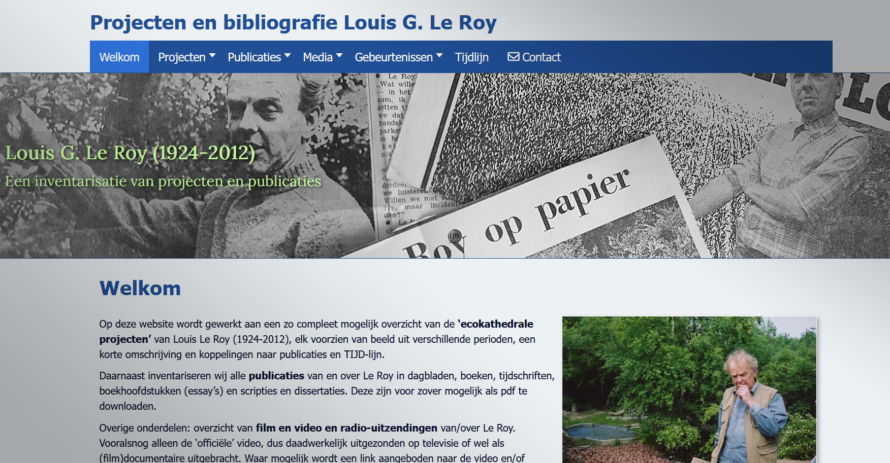 Publicaties en projecten van Louis Le Roy  zijn ecokathedraal